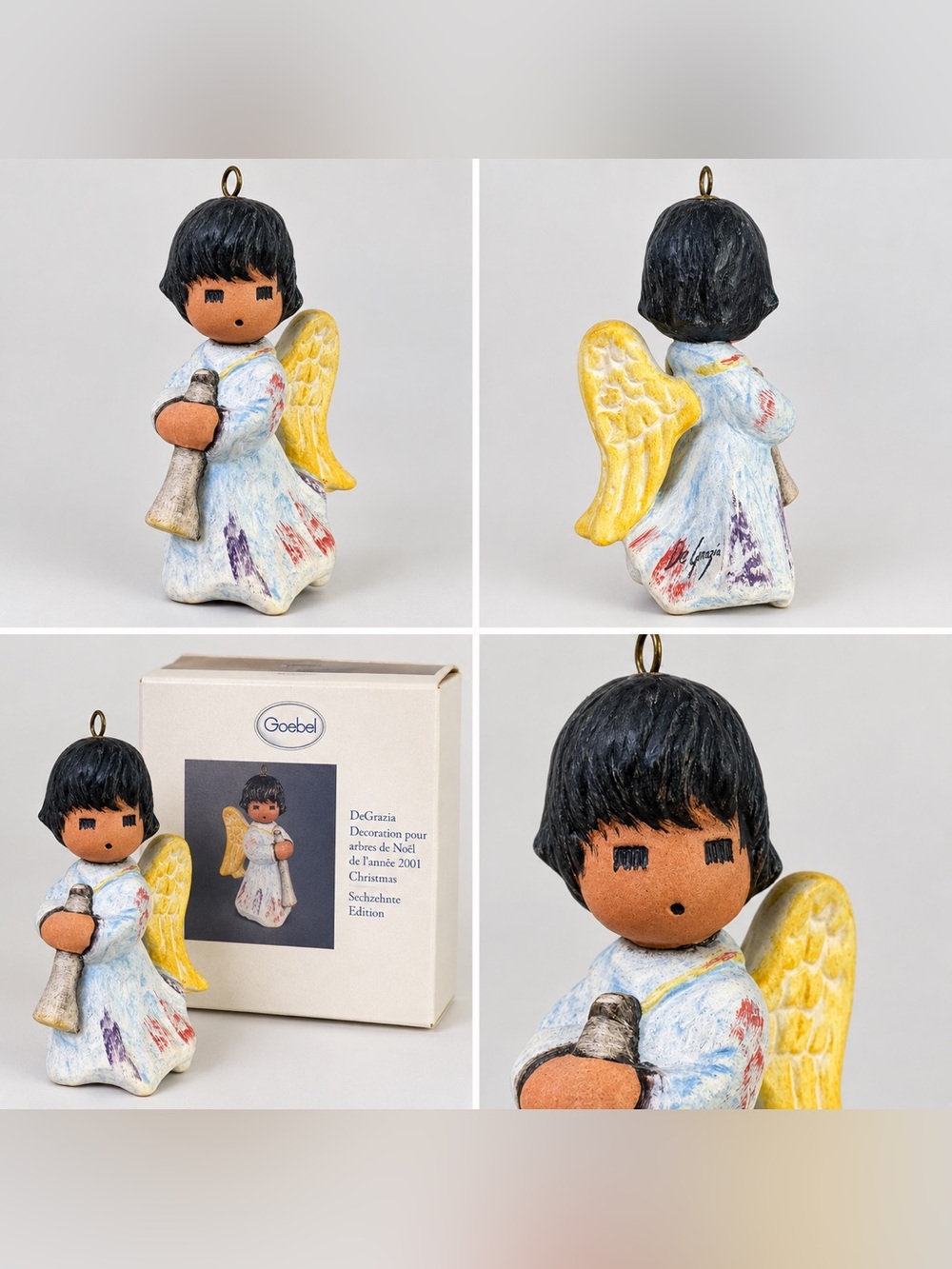 Goebel DeGrazia Christmas Serenade Angel Ornament – 2001 – Original Box